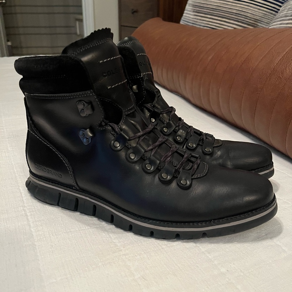 Cole Haan Combat boots. Black leather